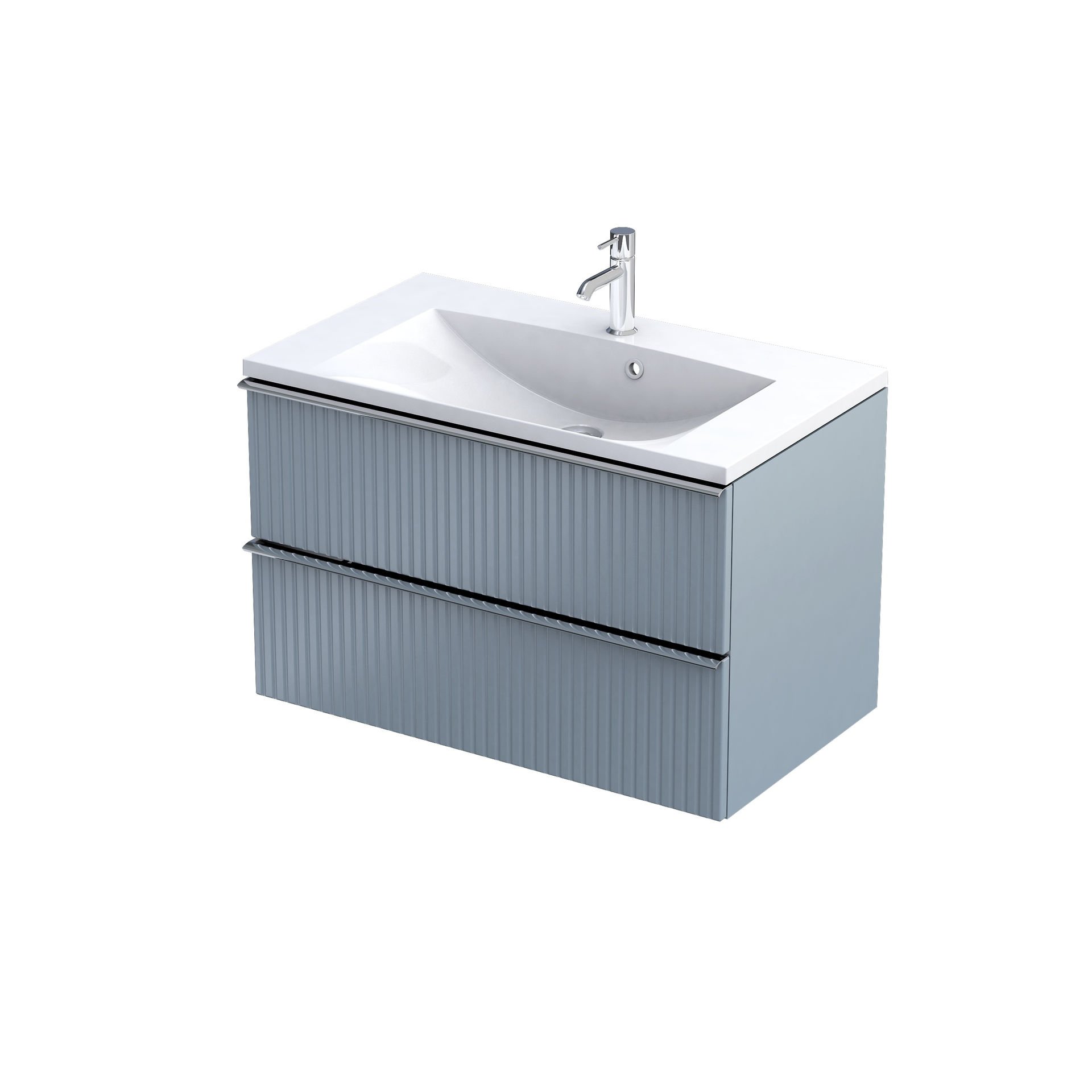 Szafka łazienkowa pod umywalkę Oristo Etna 80 cm niebieski mat OR52-SD2S-80-16R