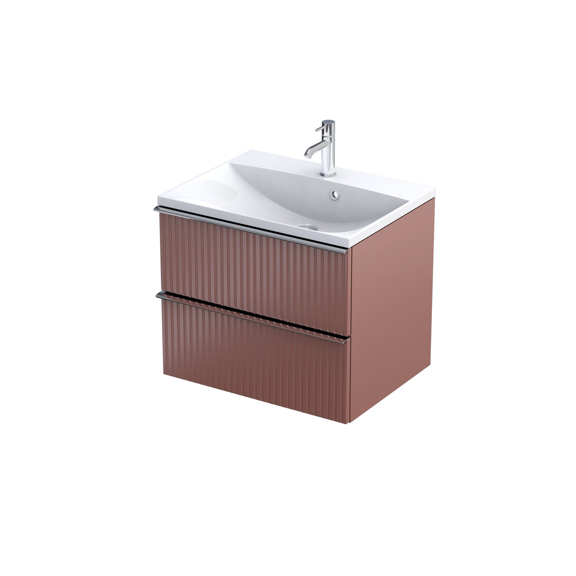 Szafka łazienkowa pod umywalkę Oristo Etna 60 cm czerwony mat OR52-SD2S-60-19R