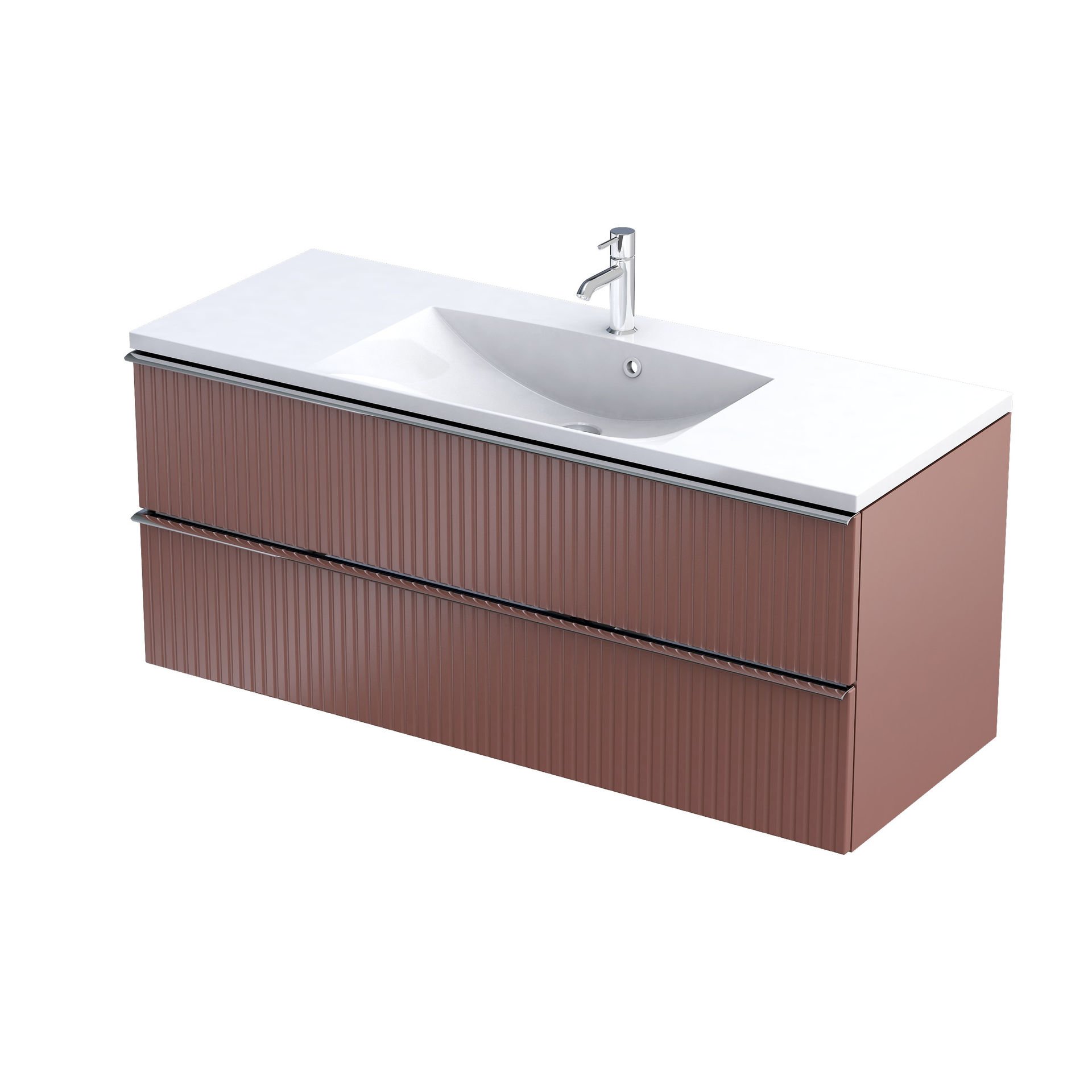 Szafka łazienkowa pod umywalkę Oristo Etna 120 cm czerwony mat OR52-SD2S-120-19R