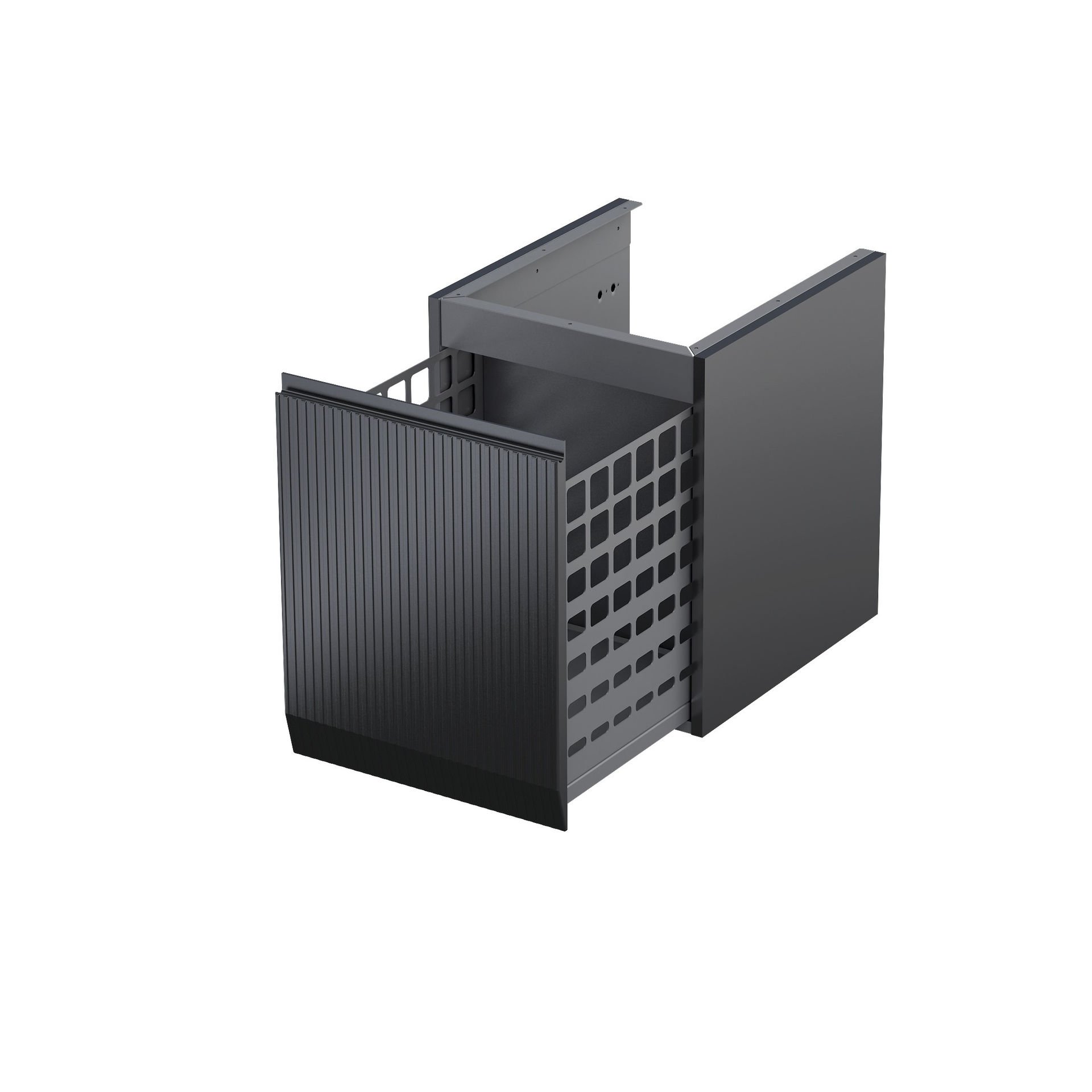 Szafka łazienkowa pod blat z koszem na pranie Oristo Brylant 40 cm czarny mat OR36-SN1S-40-8R