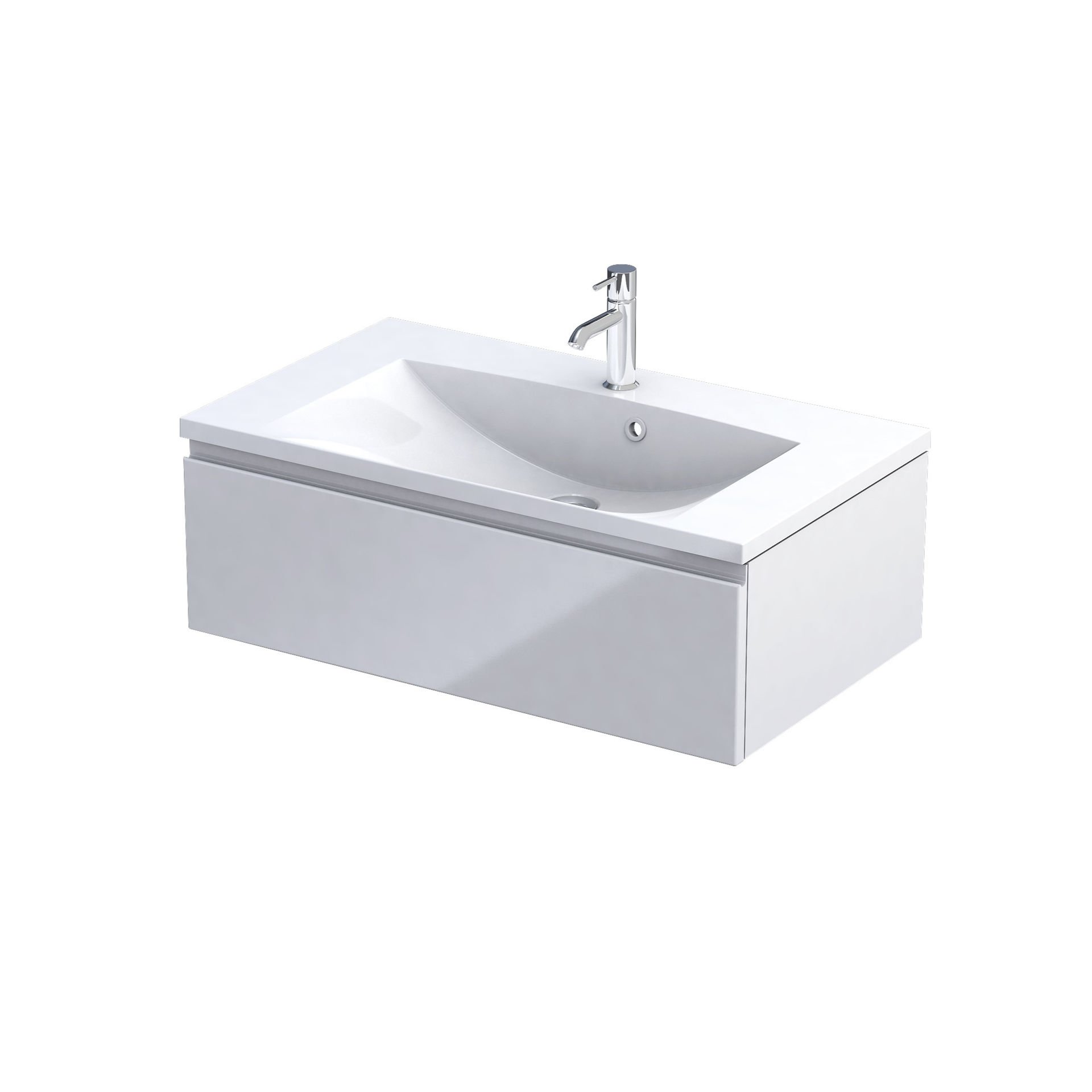 Szafka łazienkowa pod umywalkę Oristo Brylant 80 cm biały połysk OR36-SD1S-80-1