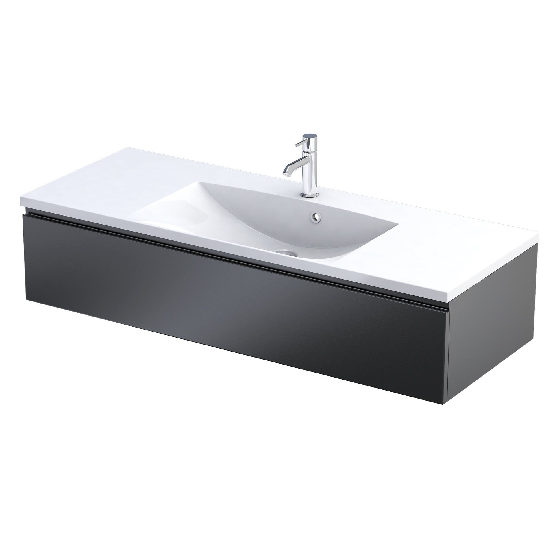 Szafka łazienkowa pod umywalkę Oristo Brylant 120 cm czarny mat OR36-SD1S-120-8