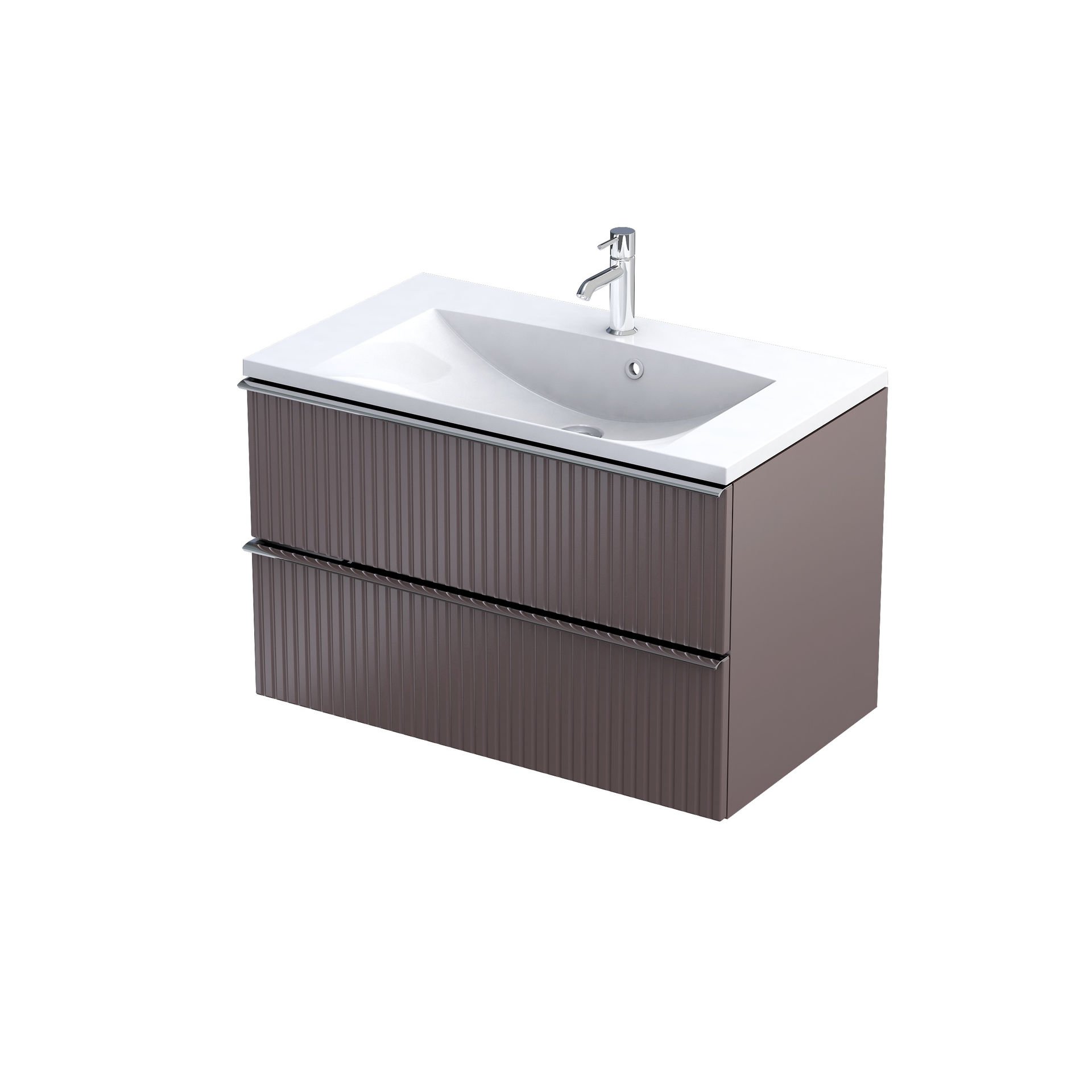 Szafka łazienkowa pod umywalkę Oristo Etna 80 cm brązowy mat OR52-SD2S-80-21R