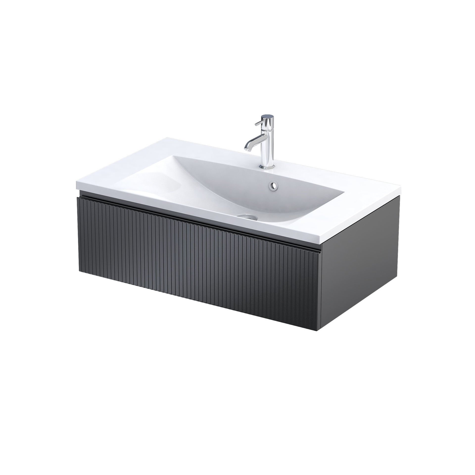 Szafka łazienkowa pod umywalkę Oristo Brylant 80 cm czarny mat OR36-SD1S-80-8R