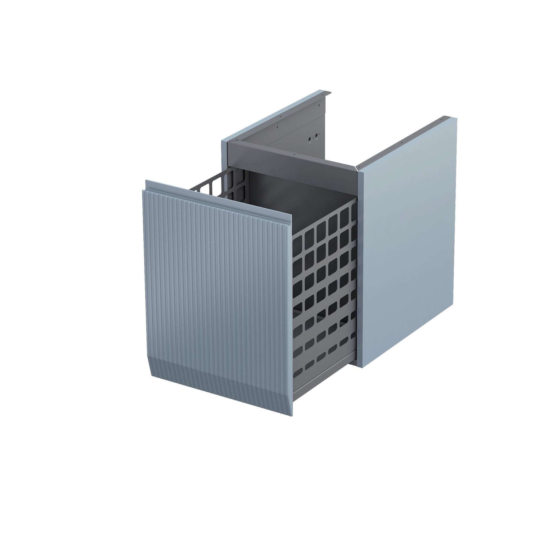 Szafka łazienkowa pod blat z koszem na pranie Oristo Brylant 40 cm niebieski mat OR36-SN1S-40-16R