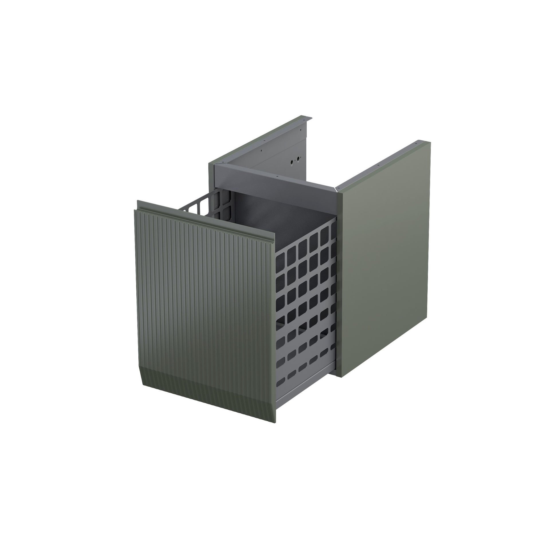 Szafka łazienkowa pod blat z koszem na pranie Oristo Brylant 40 cm zielony mat OR36-SN1S-40-17R