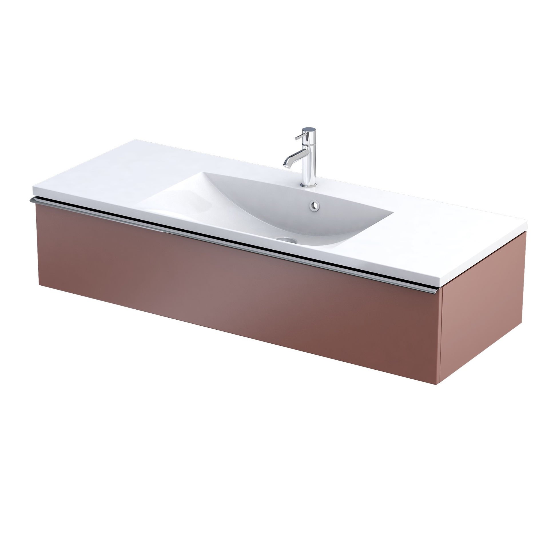 Szafka łazienkowa pod umywalkę Oristo Etna 120 cm czerwony mat OR52-SD1S-120-19