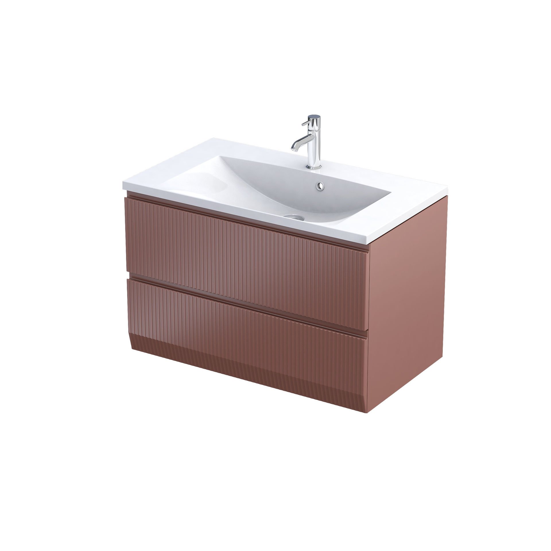 Szafka łazienkowa pod umywalkę Oristo Brylant 80 cm czerwony mat OR36-SD2S-80-19R
