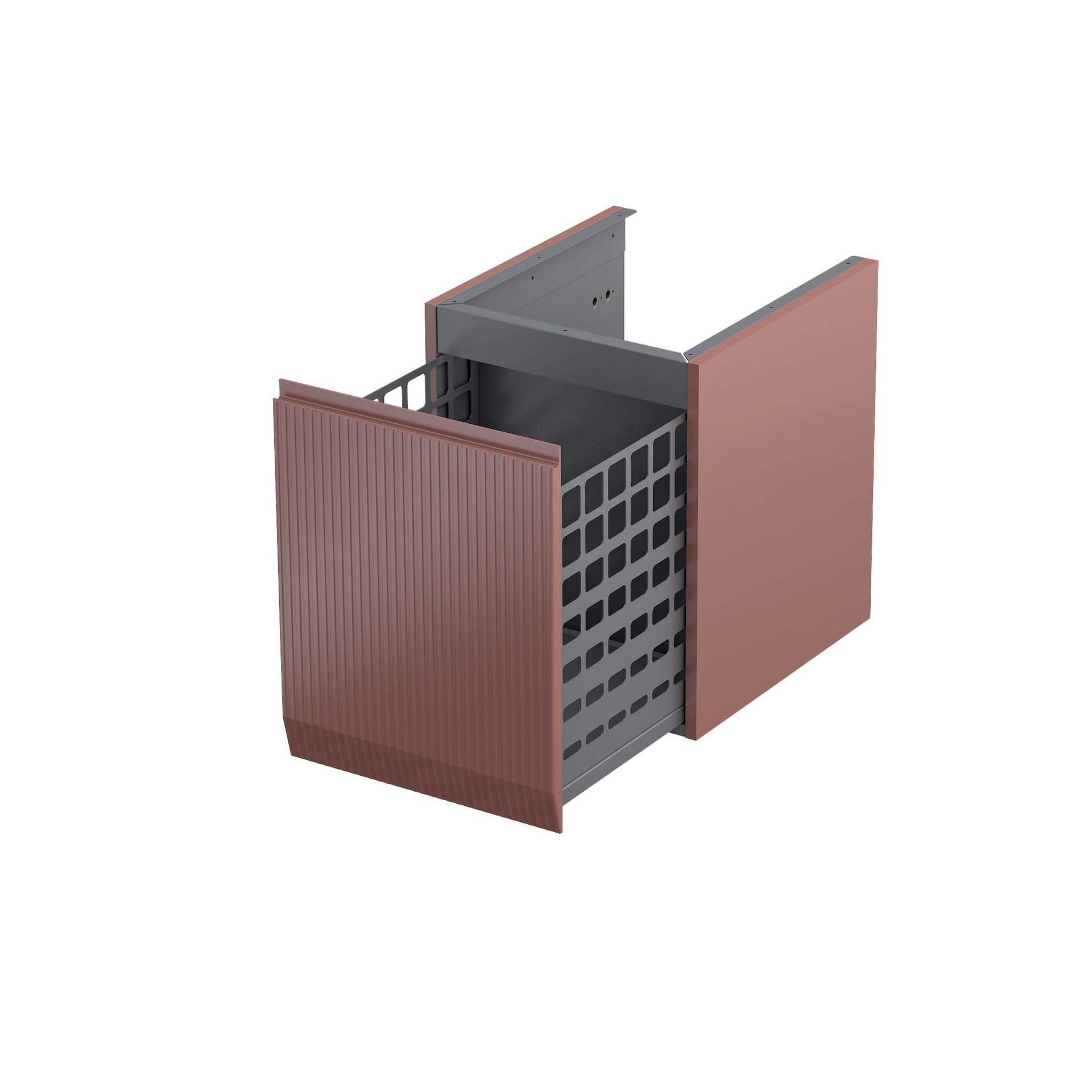 Szafka łazienkowa pod blat z koszem na pranie Oristo Brylant 40 cm czerwony mat OR36-SN1S-40-19R