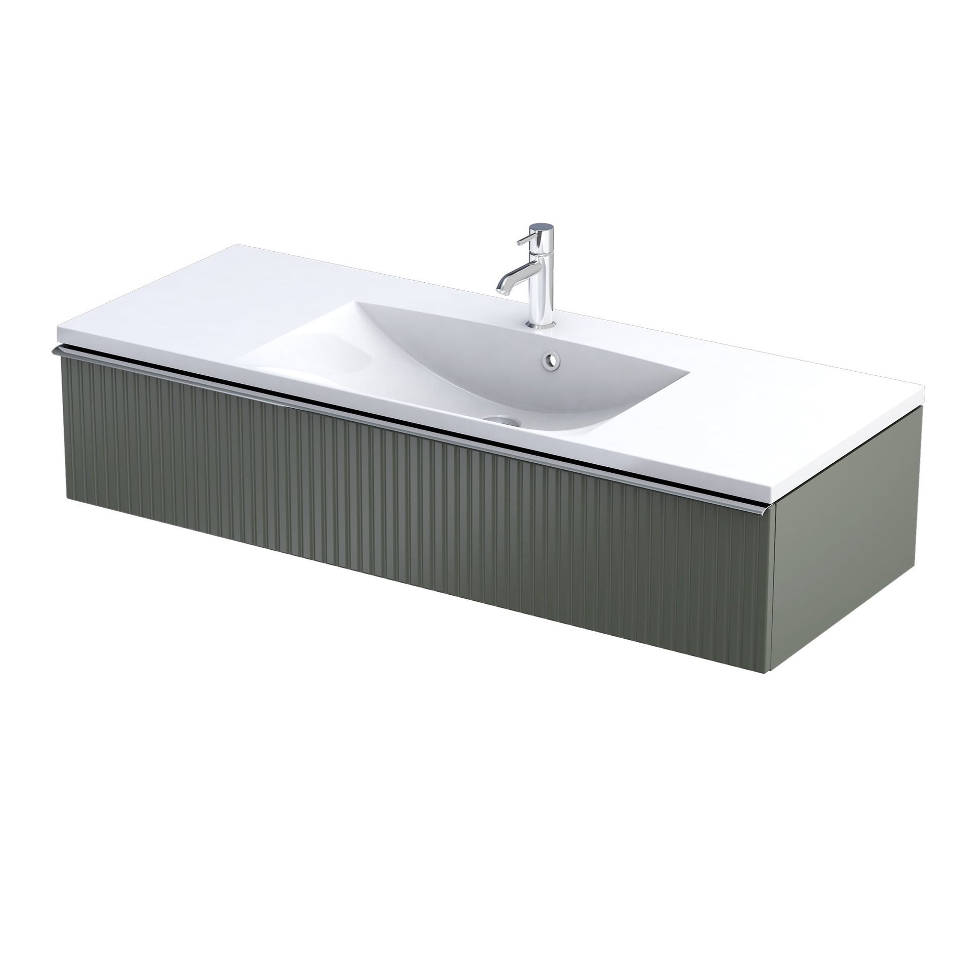 Szafka łazienkowa pod umywalkę Oristo Etna 120 cm zielony mat OR52-SD1S-120-17R