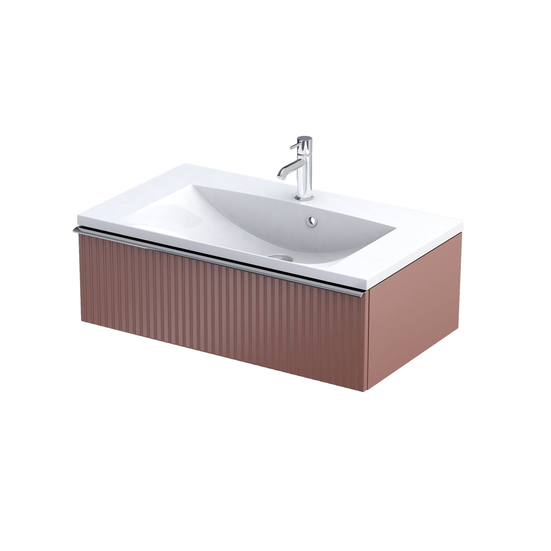 Szafka łazienkowa pod umywalkę Oristo Etna 80 cm czerwony mat OR52-SD1S-80-19R