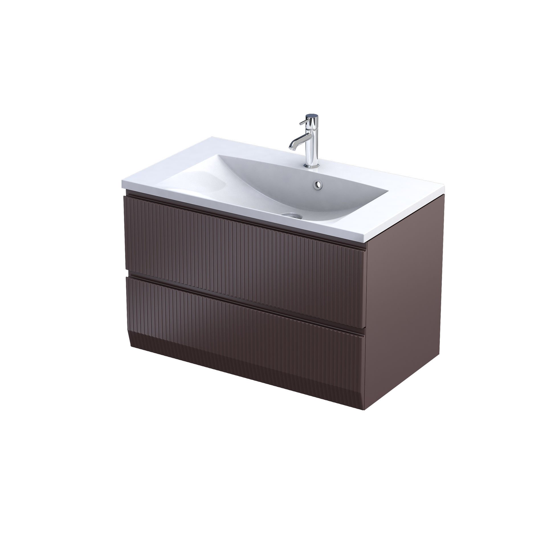 Szafka łazienkowa pod umywalkę Oristo Brylant 80 cm brązowy mat OR36-SD2S-80-21R