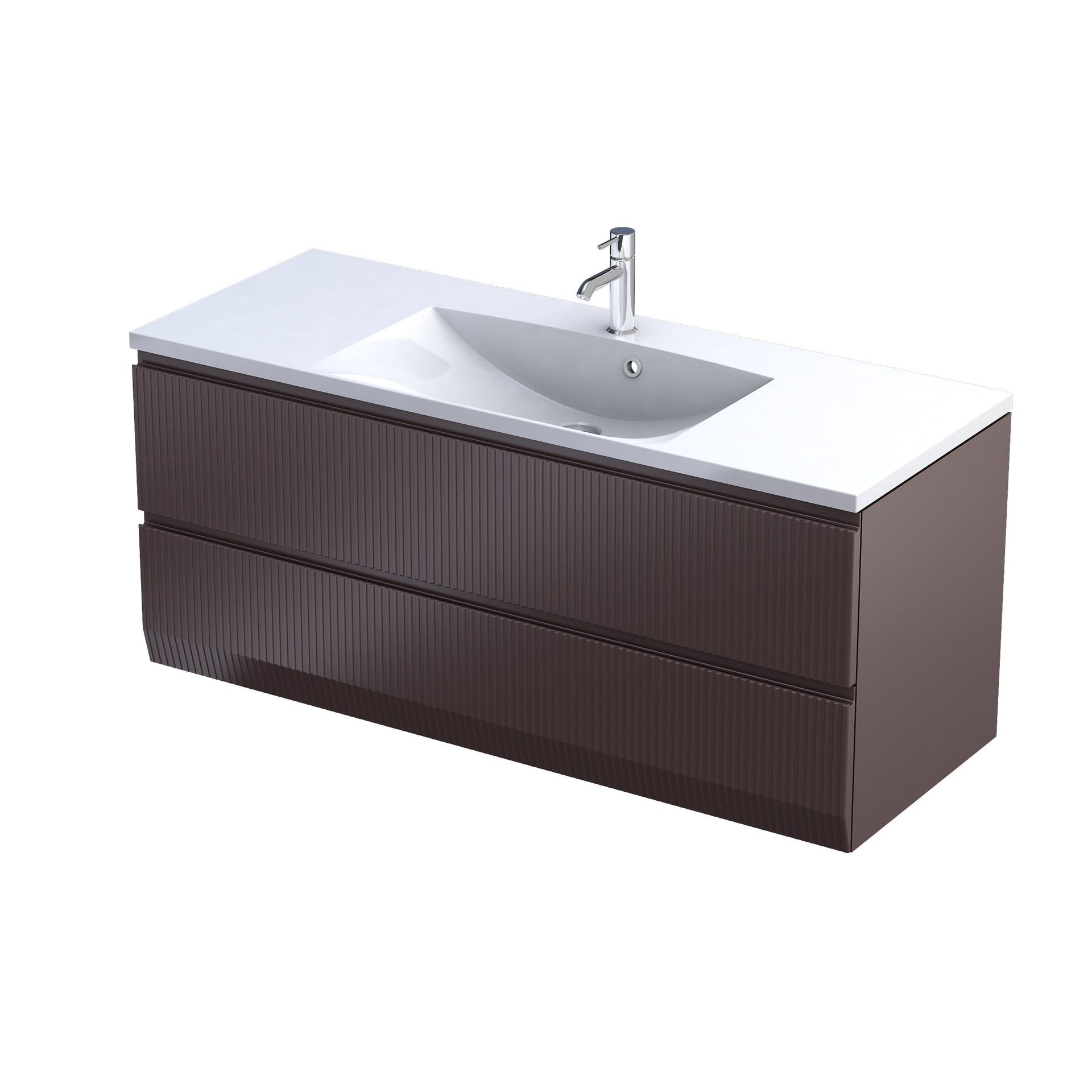 Szafka łazienkowa pod umywalkę Oristo Brylant 120 cm brązowy mat OR36-SD2S-120-21R