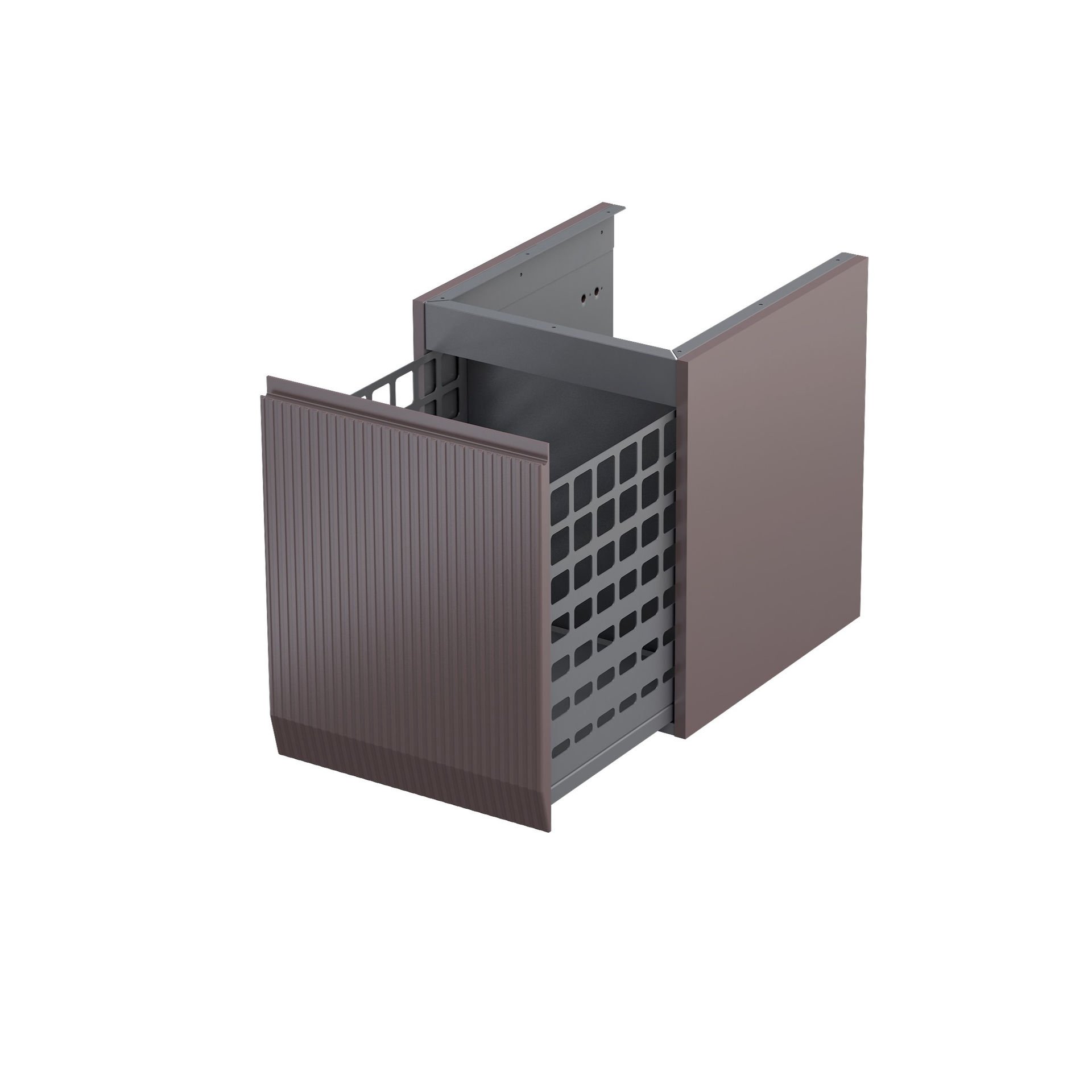 Szafka łazienkowa pod blat z koszem na pranie Oristo Brylant 40 cm brązowy mat OR36-SN1S-40-21R