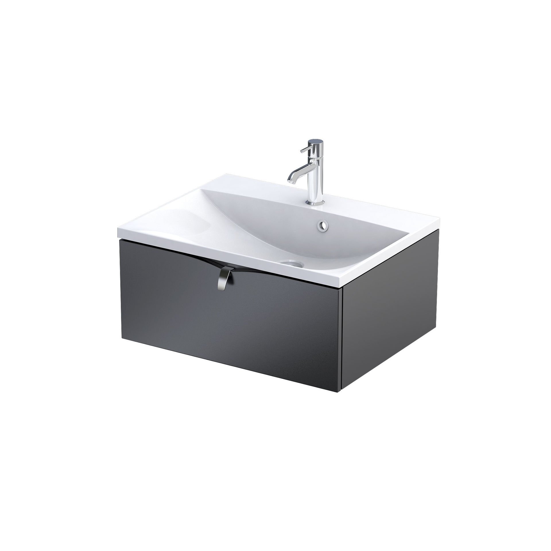Szafka łazienkowa pod umywalkę Oristo Siena 60 cm czarny mat OR45-SD1S-60-8