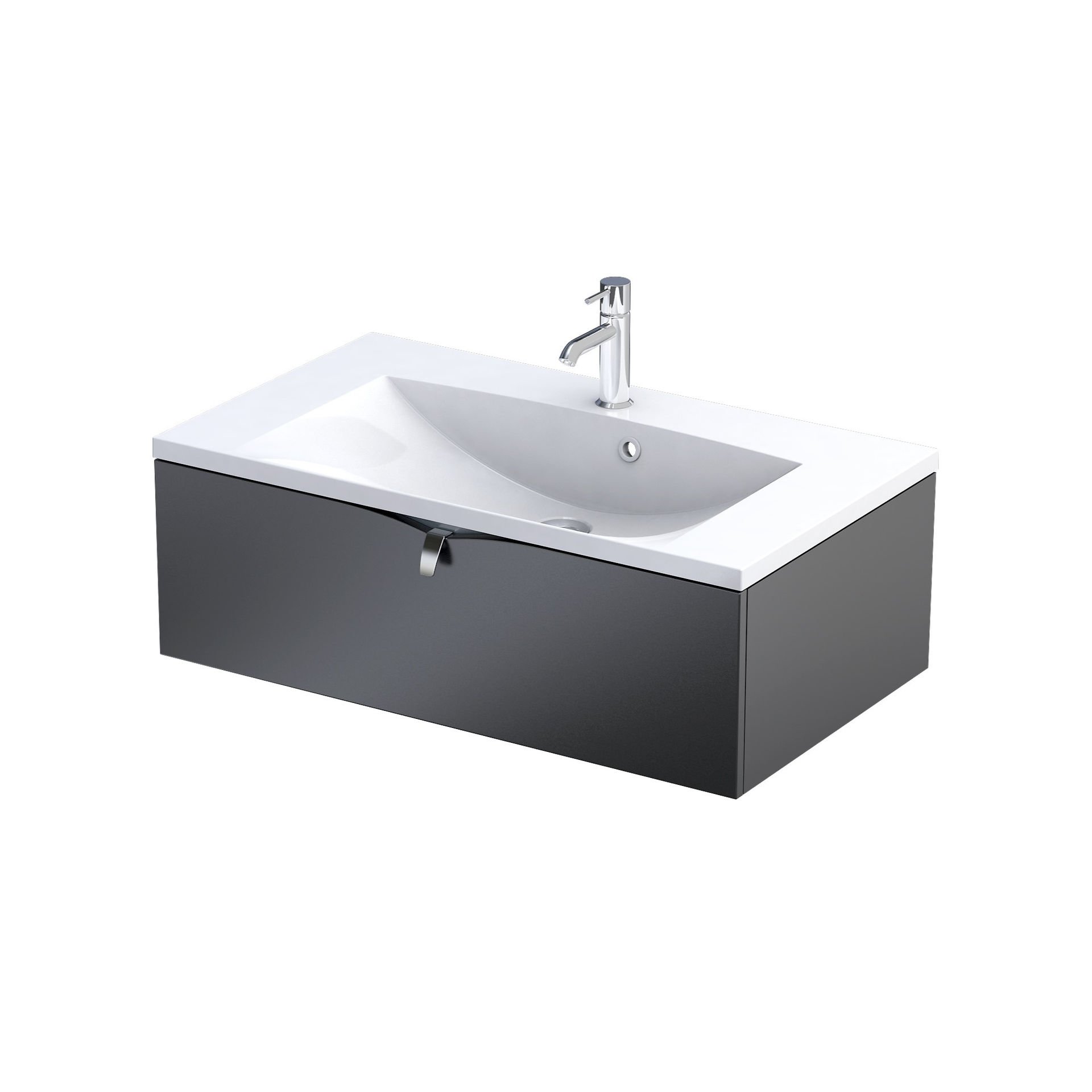 Szafka łazienkowa pod umywalkę Oristo Siena 80 cm czarny mat OR45-SD1S-80-8