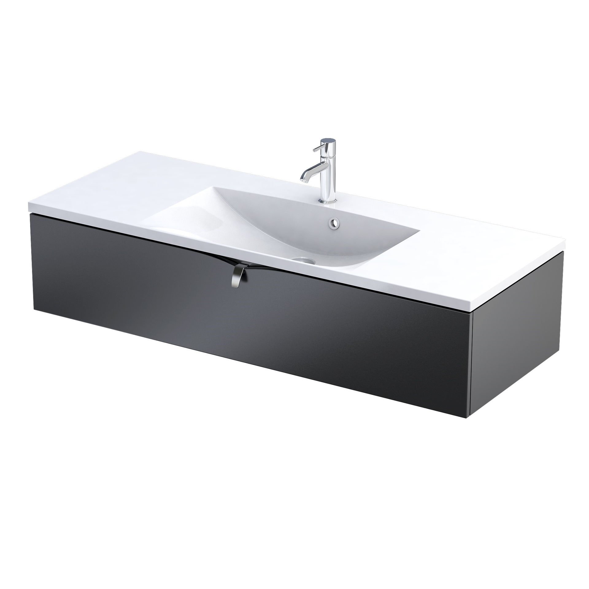 Szafka łazienkowa pod umywalkę Oristo Siena 120 cm czarny mat OR45-SD1S-120-8