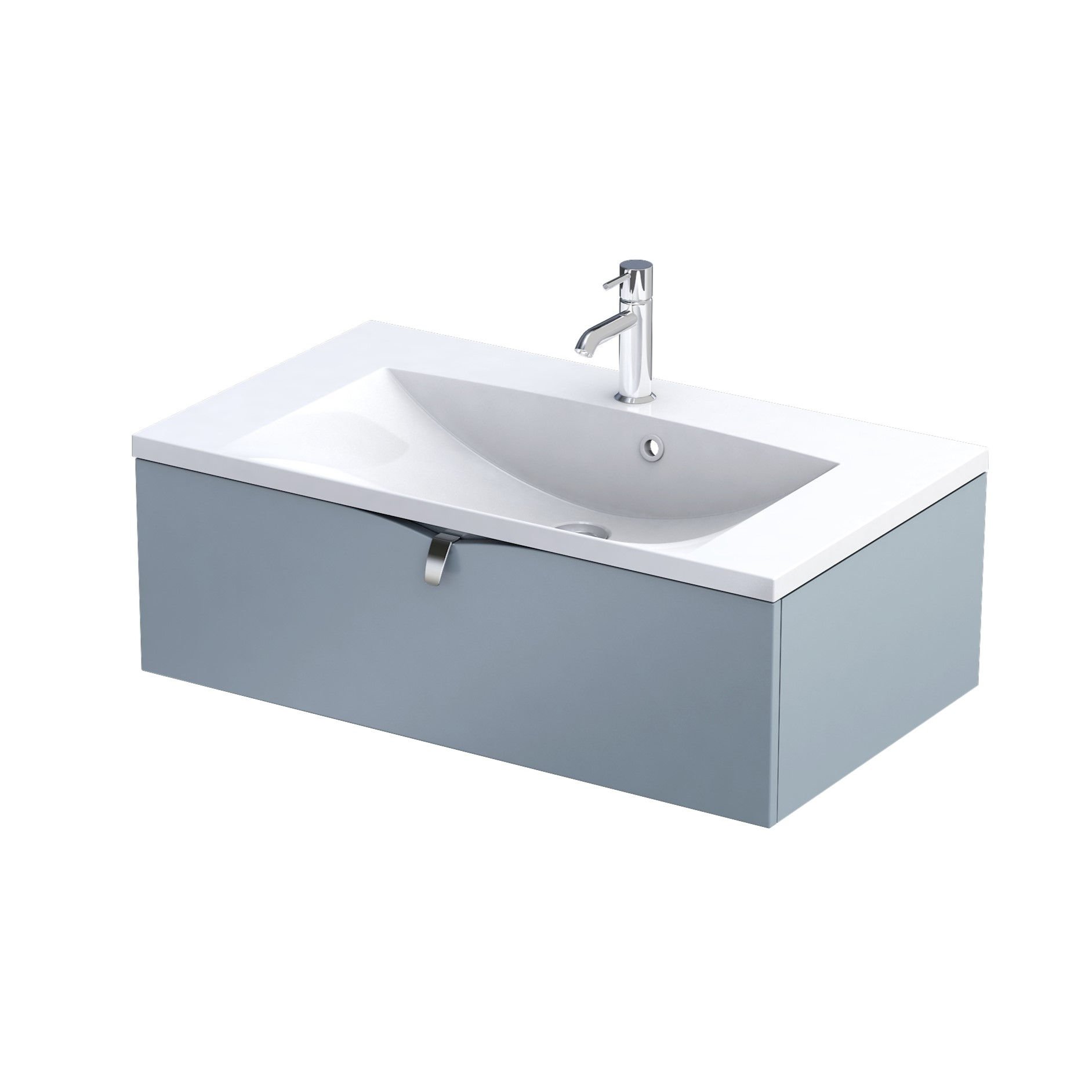 Szafka łazienkowa pod umywalkę Oristo Siena 80 cm niebieski mat OR45-SD1S-80-16