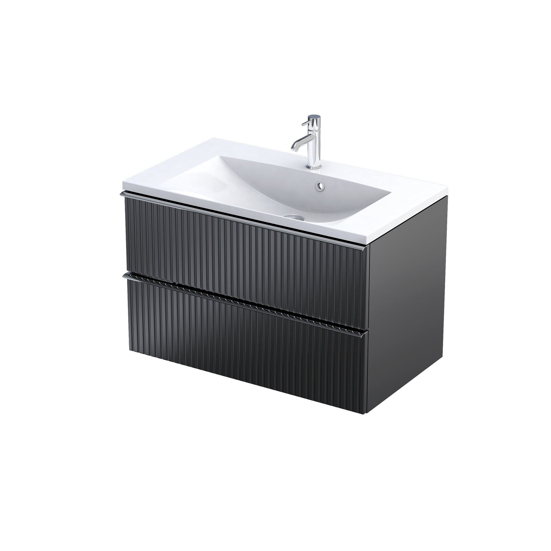 Szafka łazienkowa pod umywalkę Oristo Etna 50X79,6X45,5 czarny mat OR52-SD2S-80-8R