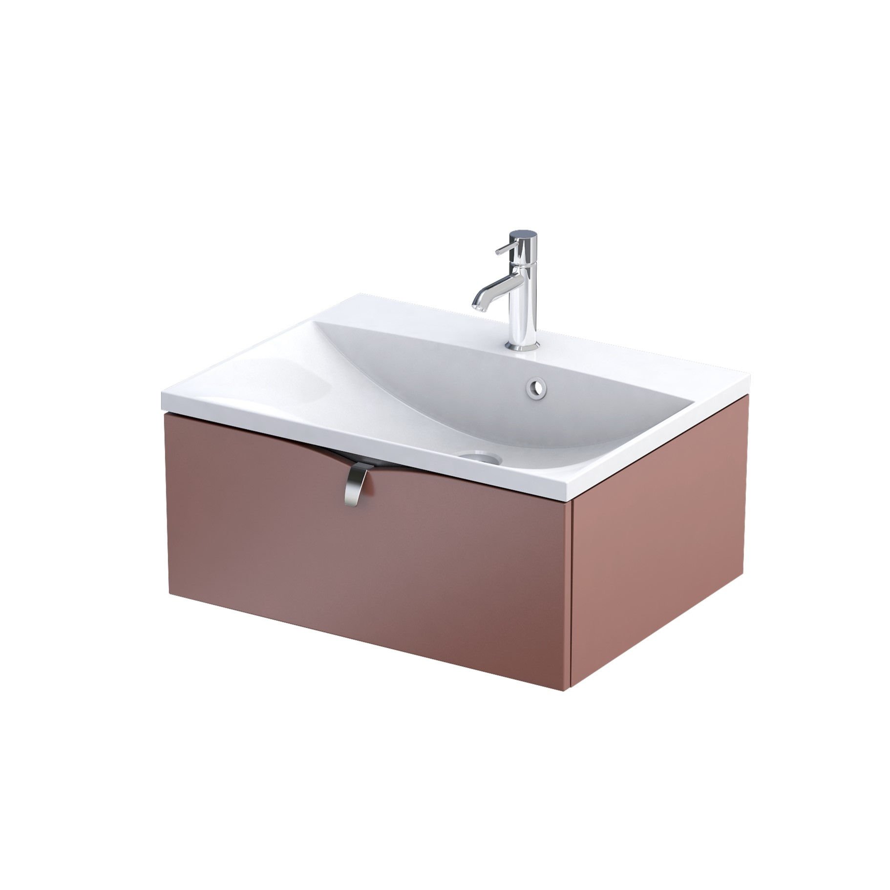 Szafka łazienkowa pod umywalkę Oristo Siena 60 cm czerwony mat OR45-SD1S-60-19