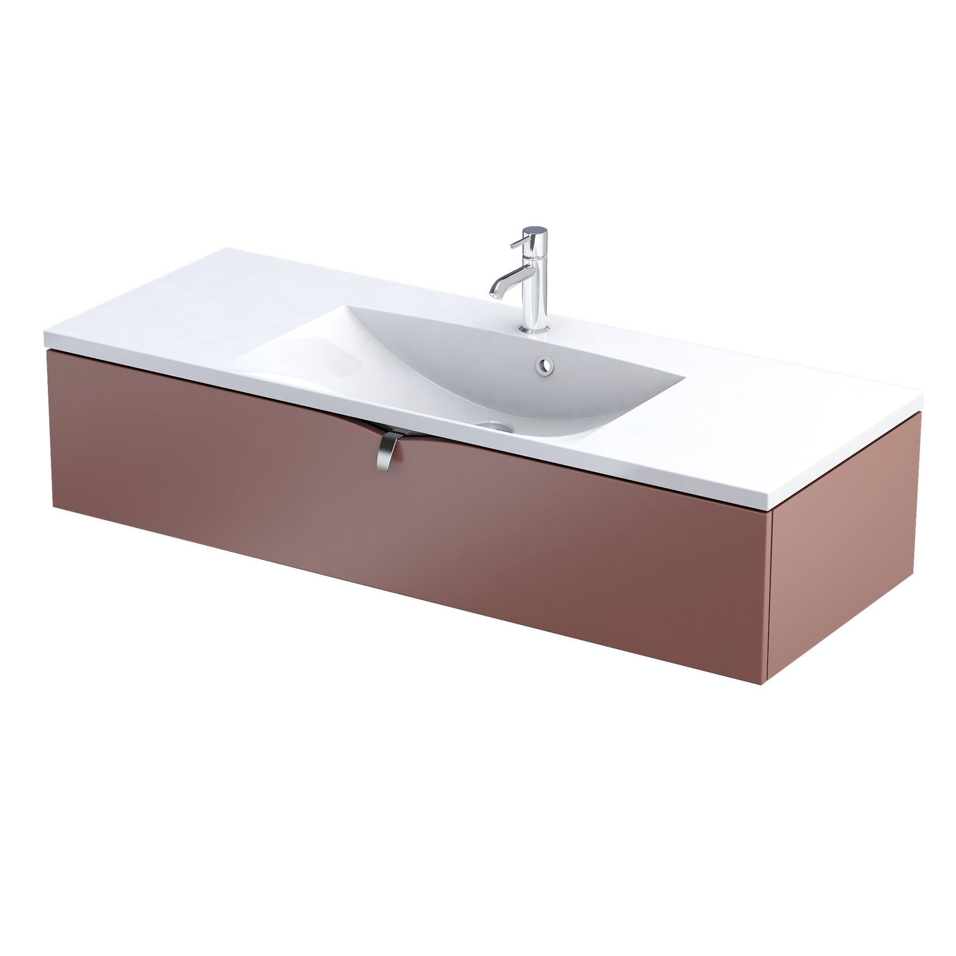 Szafka łazienkowa pod umywalkę Oristo Siena 120 cm czerwony mat OR45-SD1S-120-19
