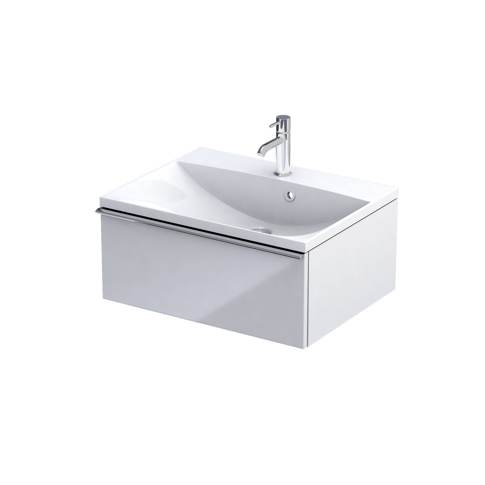 Szafka łazienkowa pod umywalkę Oristo Etna 60 cm biały połysk OR52-SD1S-60-1