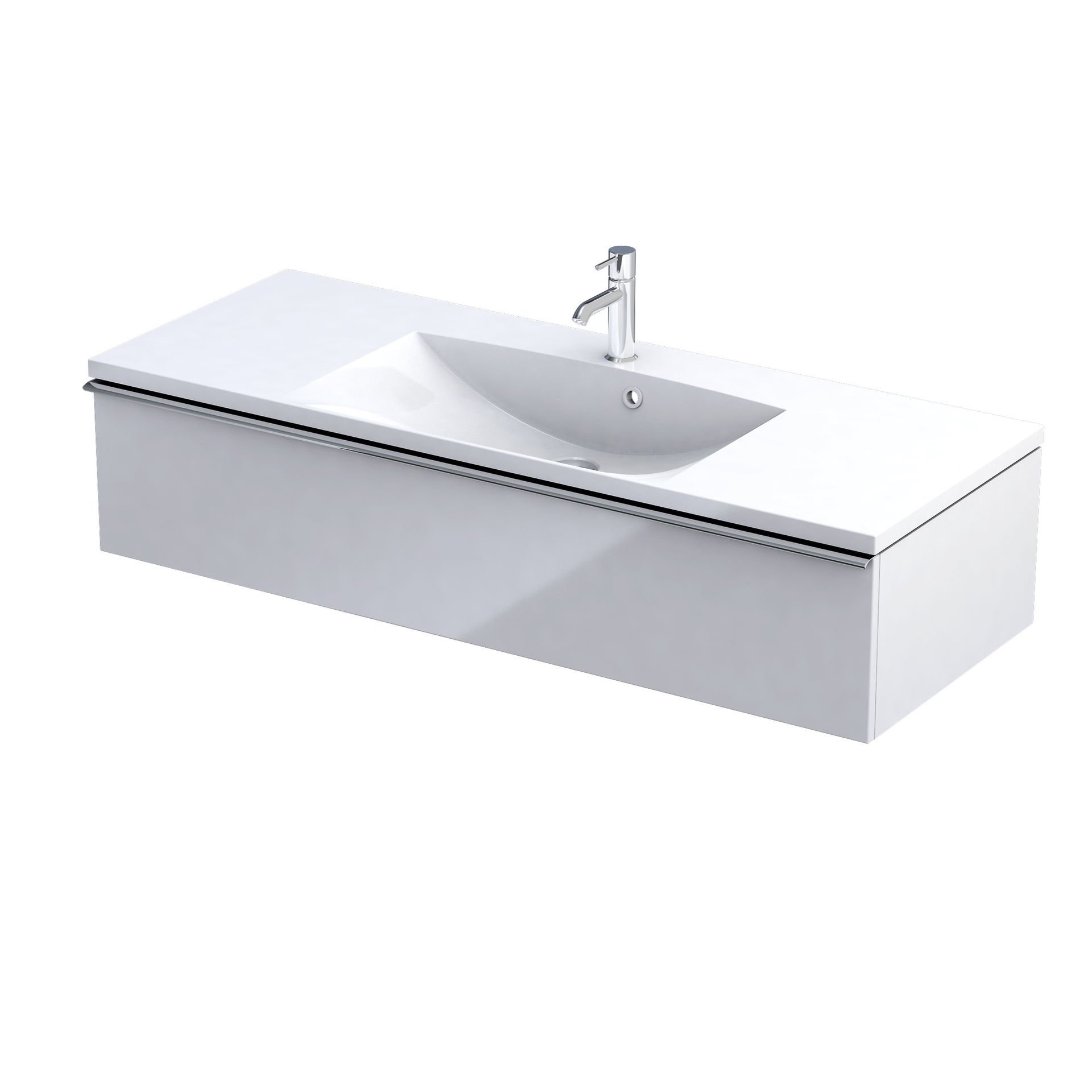Szafka łazienkowa pod umywalkę Oristo Etna 120 cm biały połysk OR52-SD1S-120-1