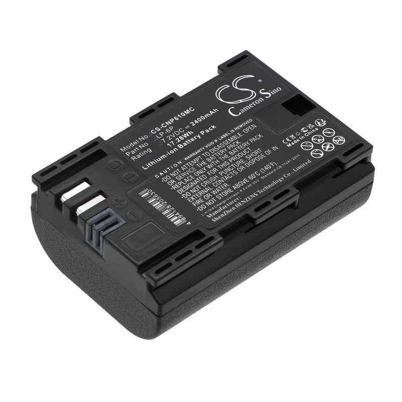Canon EOS 7D / LP-6P 2400mAh 17.28Wh Li-Ion 7.2V (Cameron Sino)
