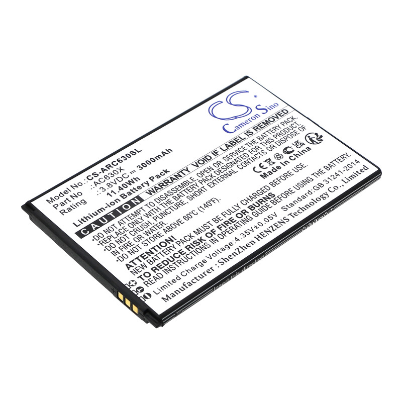 Archos Oxygen 63 / AC630X 3000mAh 11.40Wh Li-Ion 3.8V (Cameron Sino)