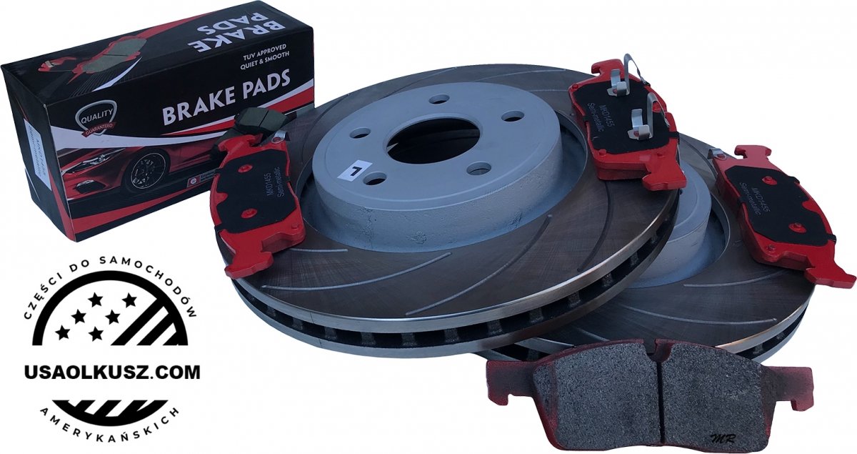 Przednie klocki + nacinane tarcze hamulcowe 350mm ATM SLOTTED Jeep Grand Cherokee 2011-2022