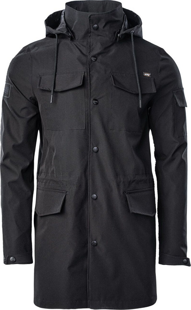 Męska kurtka płaszcz z kapturem wodoszczelna przejściowa Magnum Ursus czarna rozmiar S