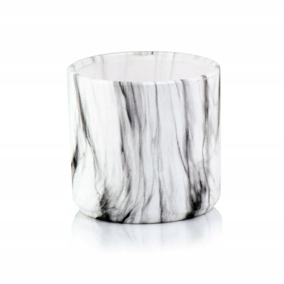 Osłonka marmurowa ceramiczna okrągła marble 12,5 cm