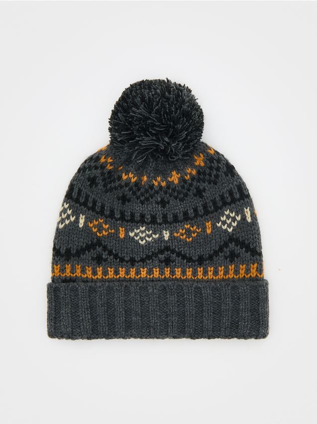 Reserved - Czapka z pomponem - wielobarwny