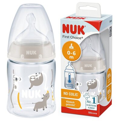 Nuk Butelka First Choice+ (PP) z silikonowym smoczkiem, 0-6 mies., z kontrolą temperatury 150 ml