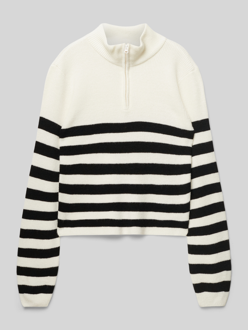 Sweter z dzianiny o kroju regular fit ze wzorem w paski model ‘FRANCA’