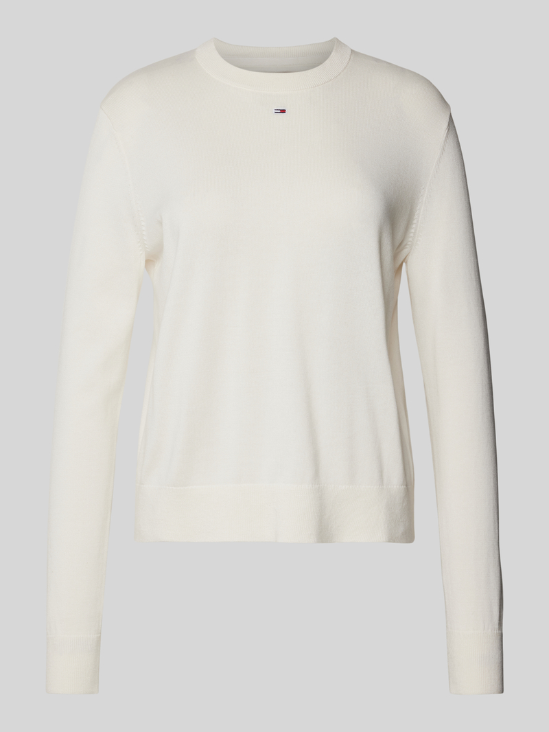 Sweter z dzianiny z wyhaftowanym logo