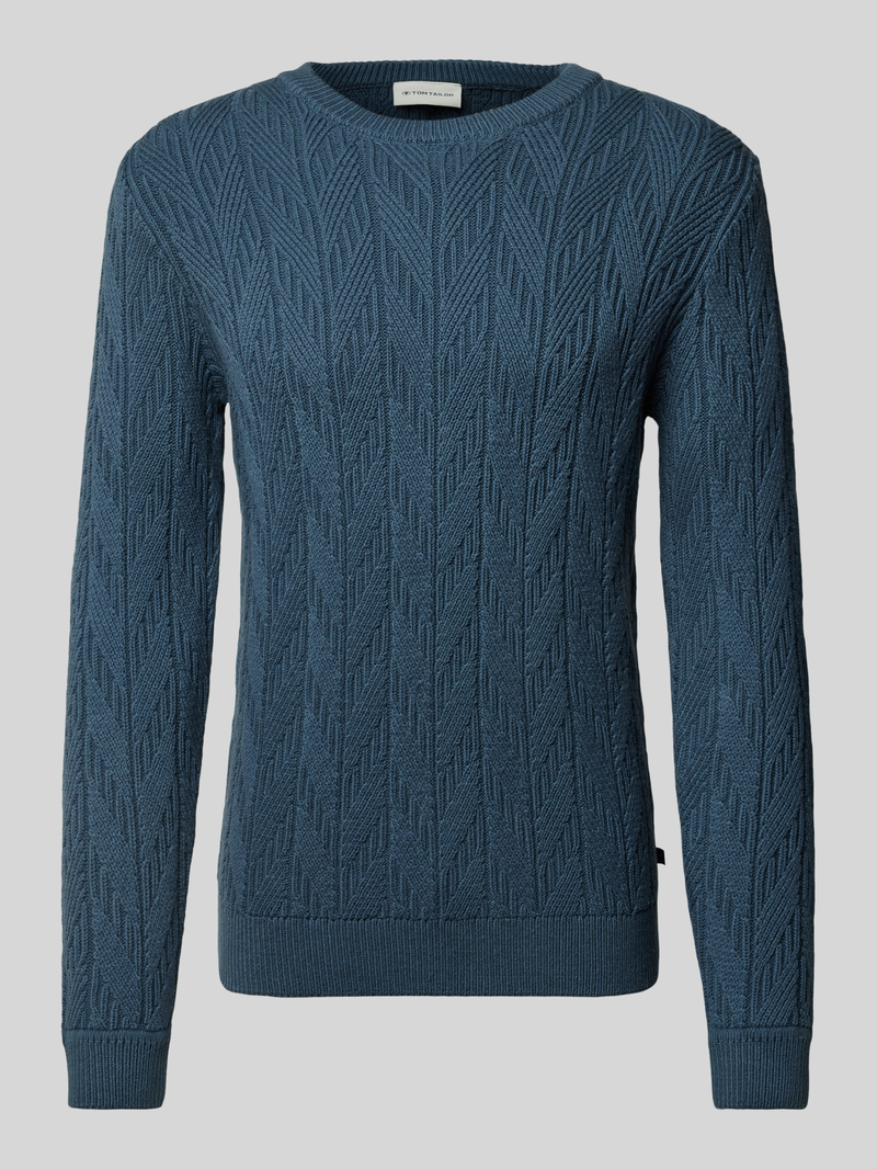 Sweter z dzianiny z okrągłym dekoltem
