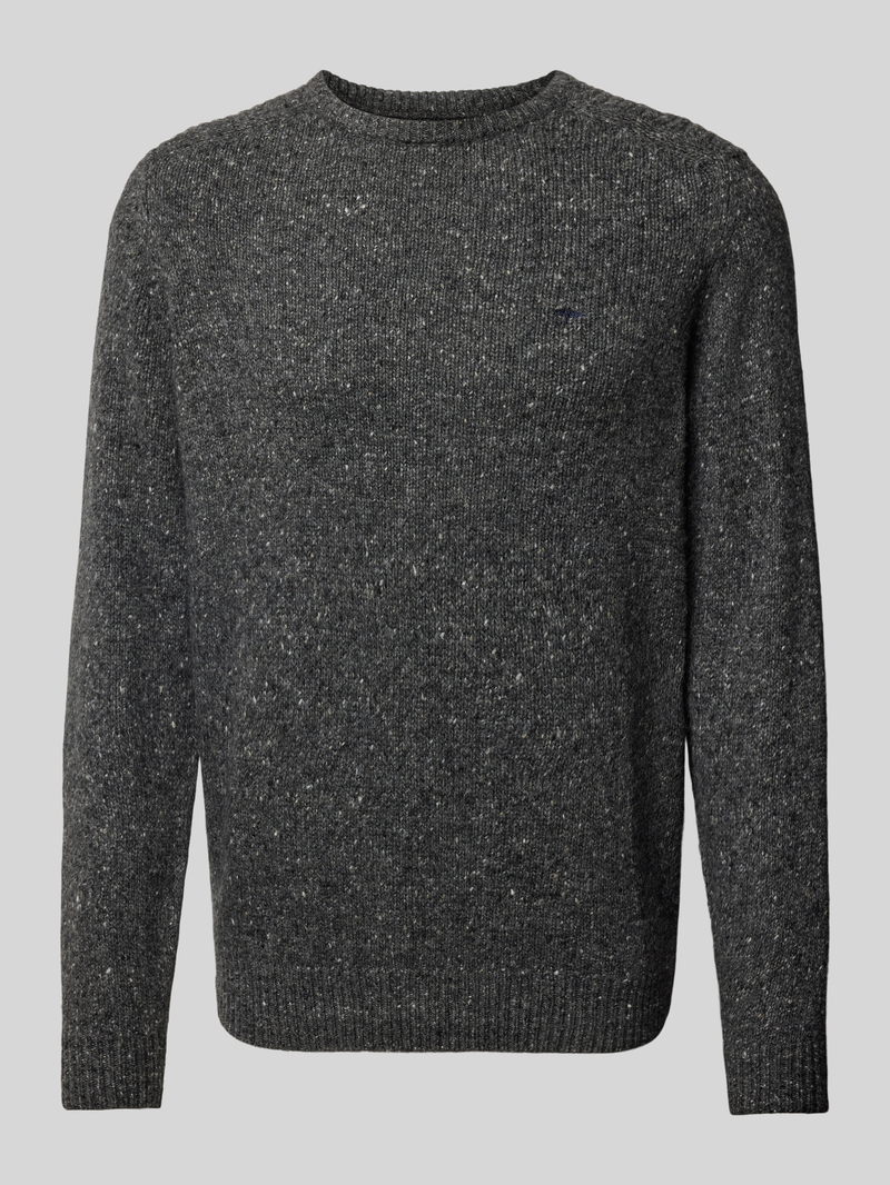 Sweter z dzianiny z mieszanki wełny z okrągłym dekoltem