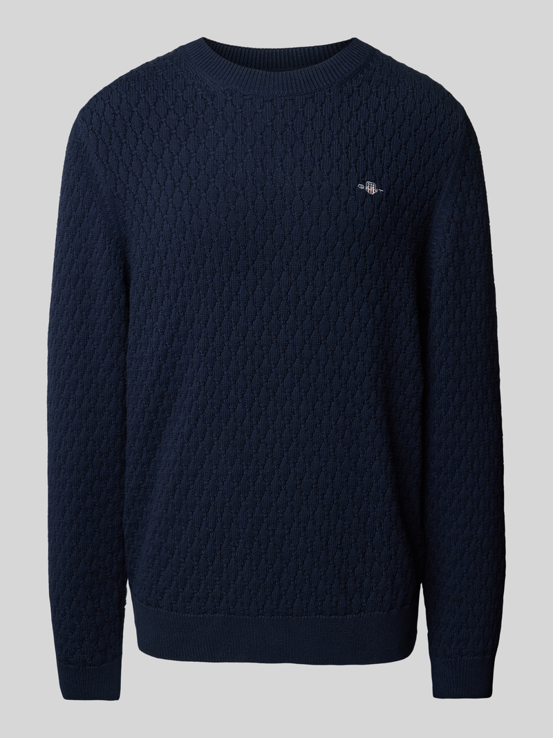 Sweter z dzianiny z wyhaftowanym logo