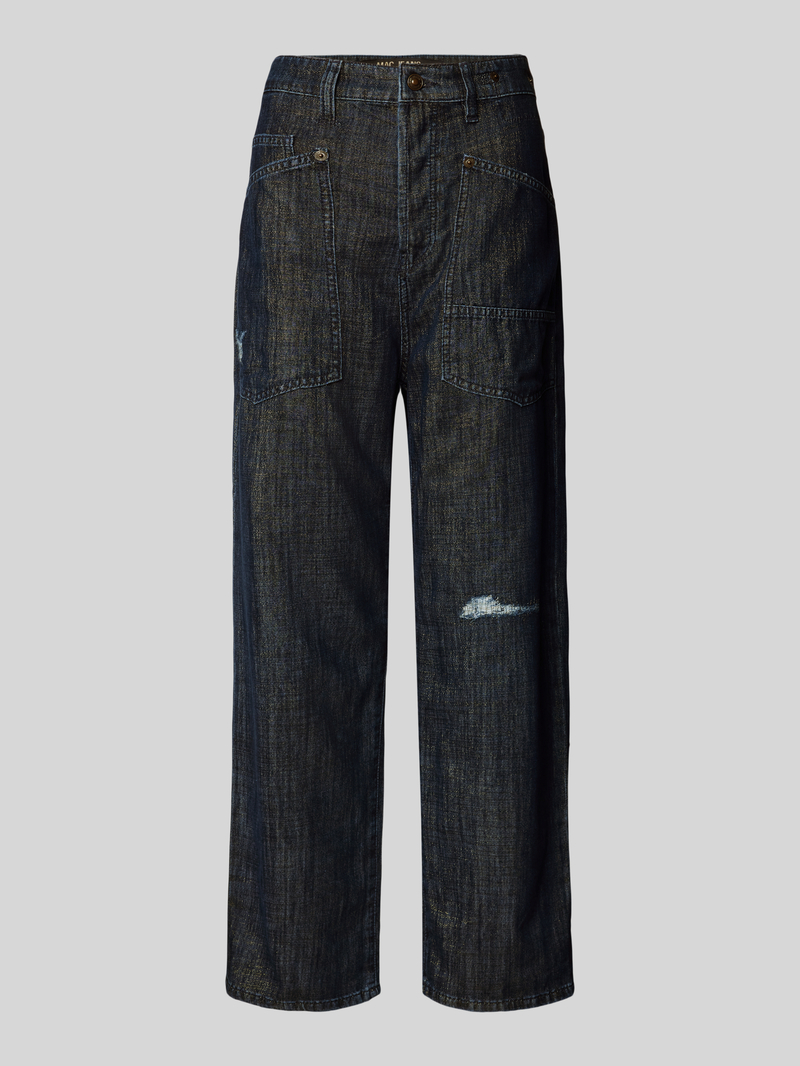Jeansy o kroju baggy straight fit z efektem znoszenia