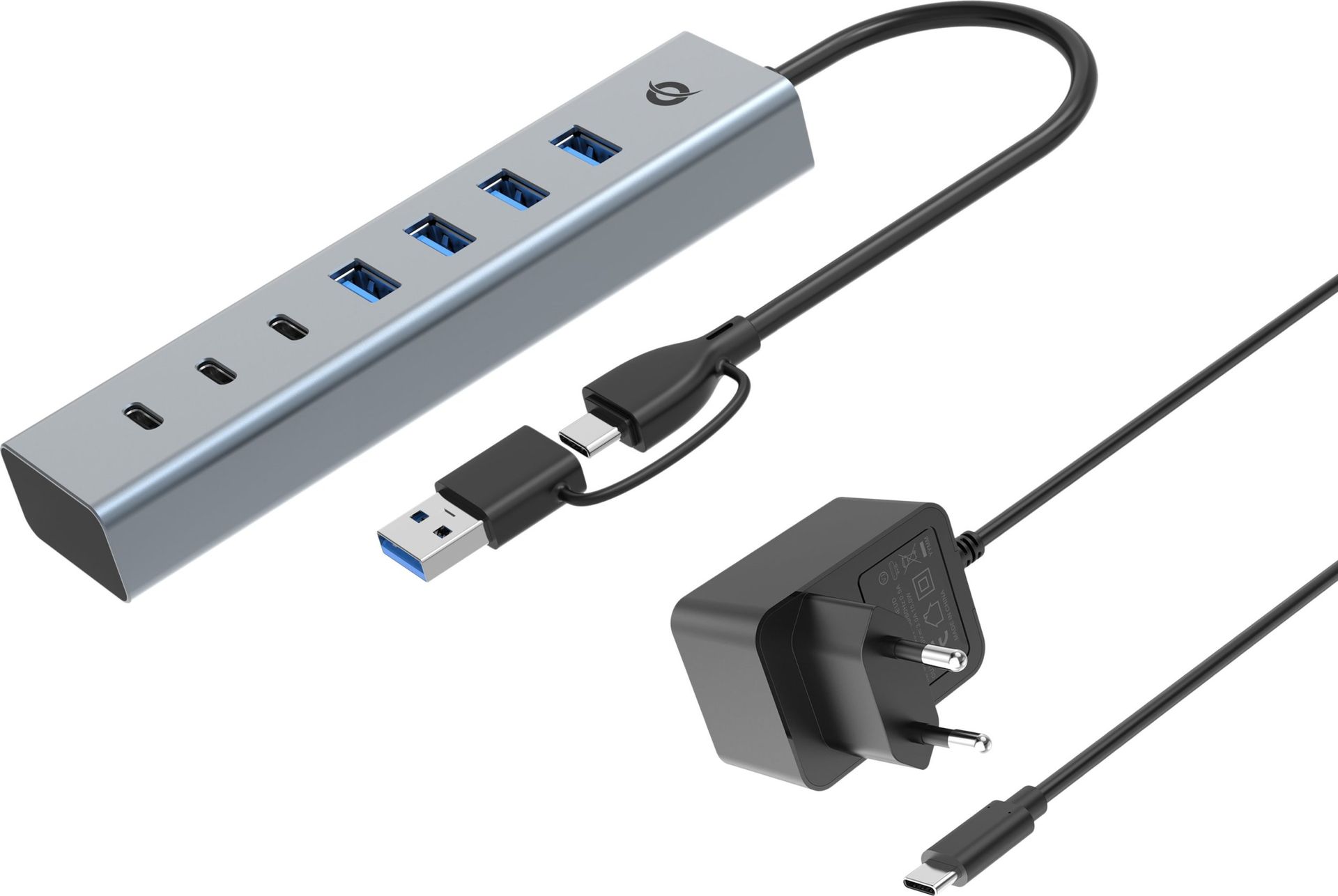 Koncentrator USB CONCEPTRONIC 7-portowy 3.0 -> 7x3.0 wraz z zasilaczem