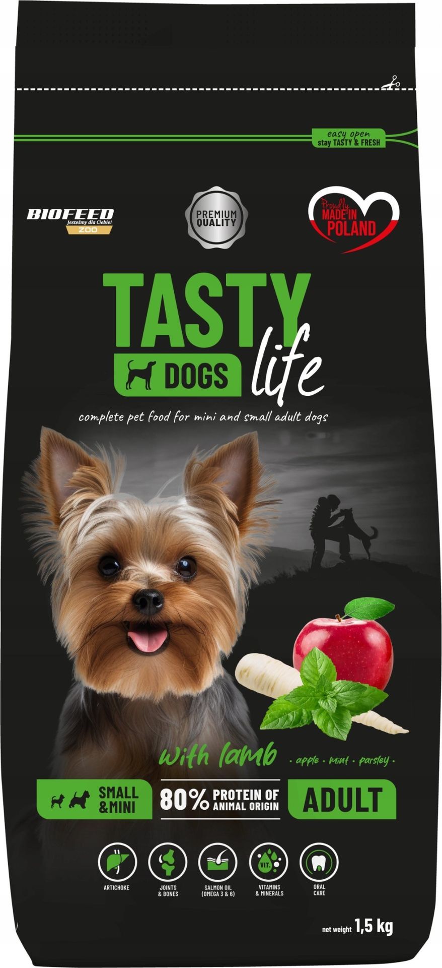 BIOFEED TASTY DOGS LIFE ADULT SMALL WITH BEEF 8KG