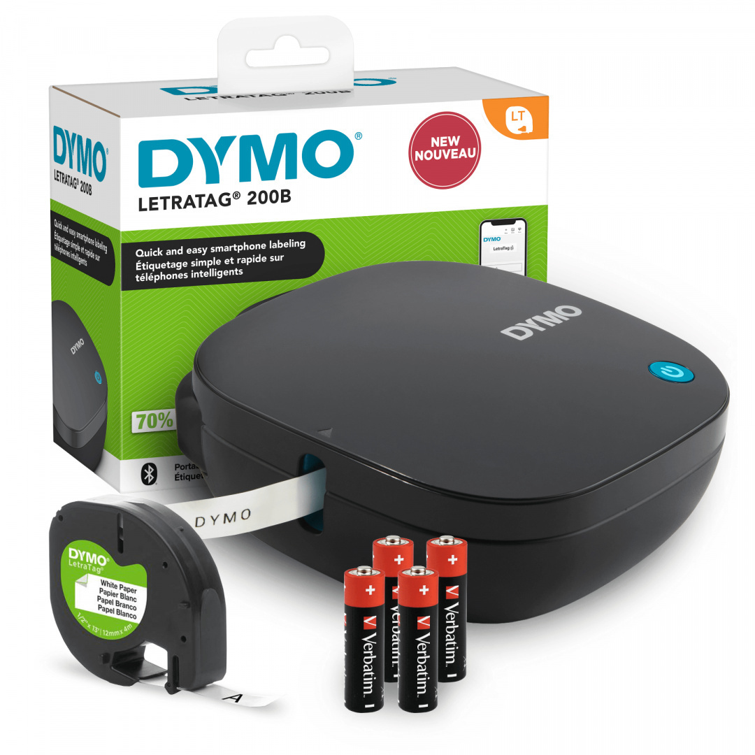 Drukarka etykiet DYMO LetraTag LT 200B 200 DPI szer. do 12 mm | KUP z zamiennikami i oszczędzaj! - ZADZWOŃ 730 811 399