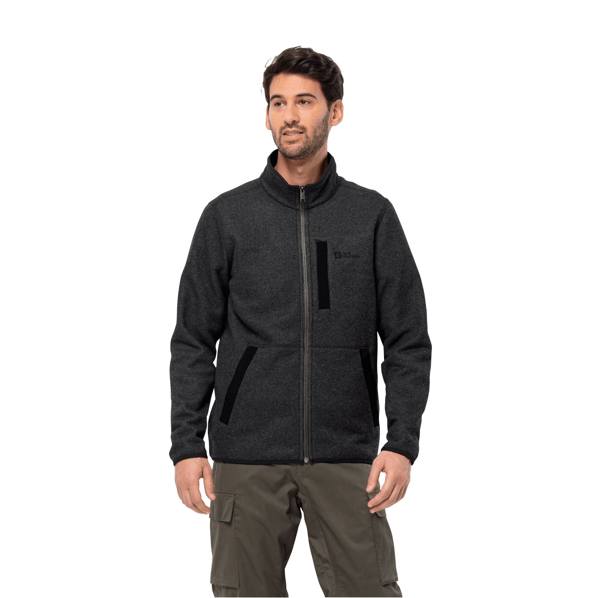 Męska kurtka polarowa Jack Wolfskin TANNENSPUR JKT M black - S