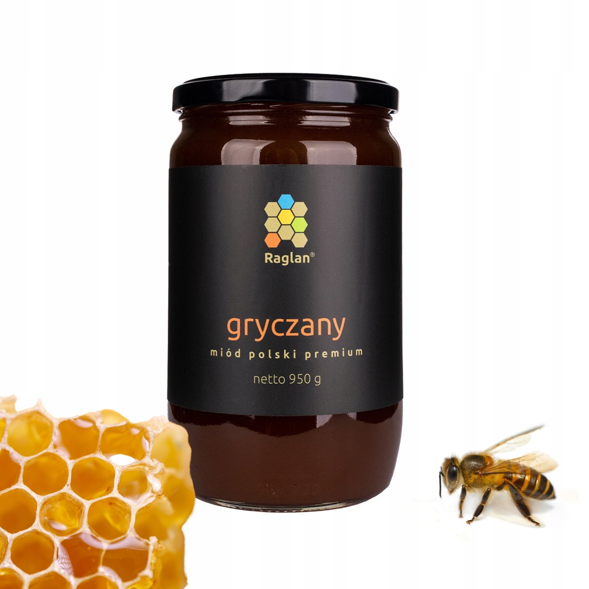 Polski Miód Gryczany RAGLAN z Polskiej Pasieki 950 g