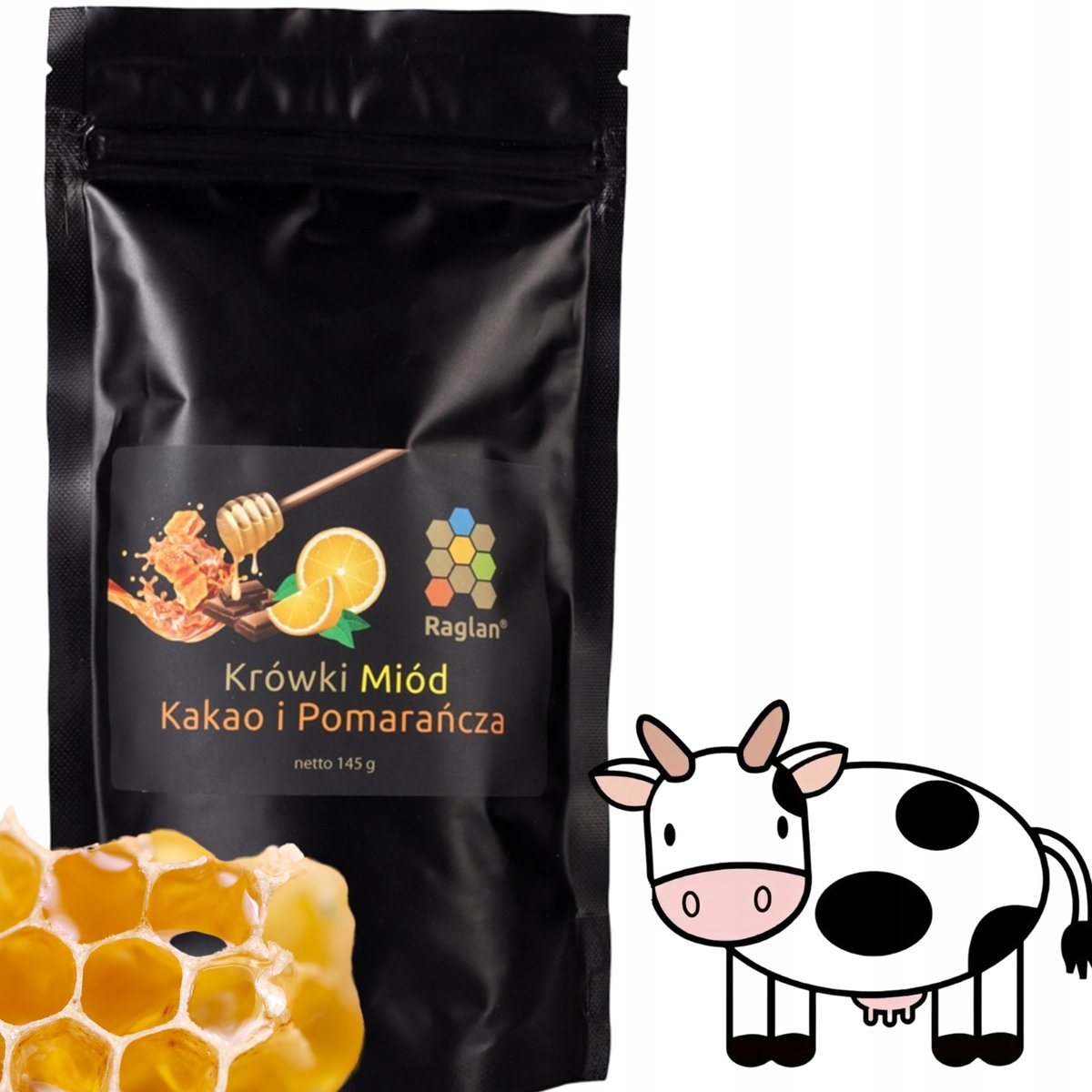 Krówki Miodowo Czekoladowo Pomarańczowe Raglan Polski Producent 145g