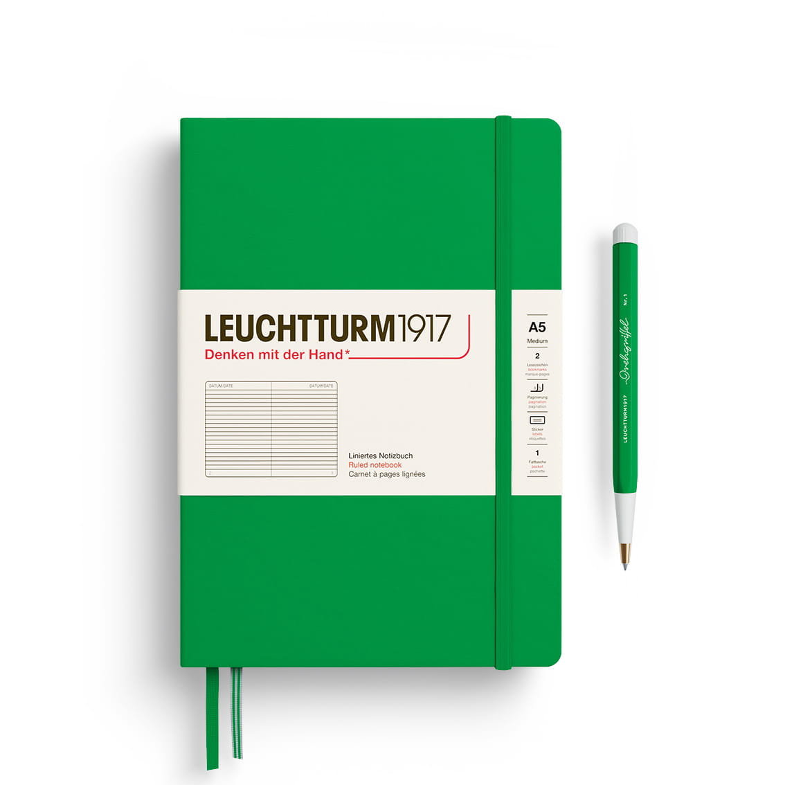 Notatnik Leuchtturm1917 Medium A5, linie, Spring Leaf