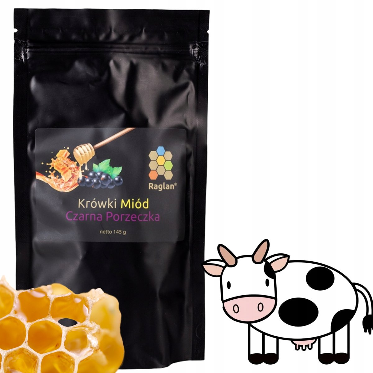 Krówki Miód z Czarną Porzeczką Raglan Polski Producent 145g