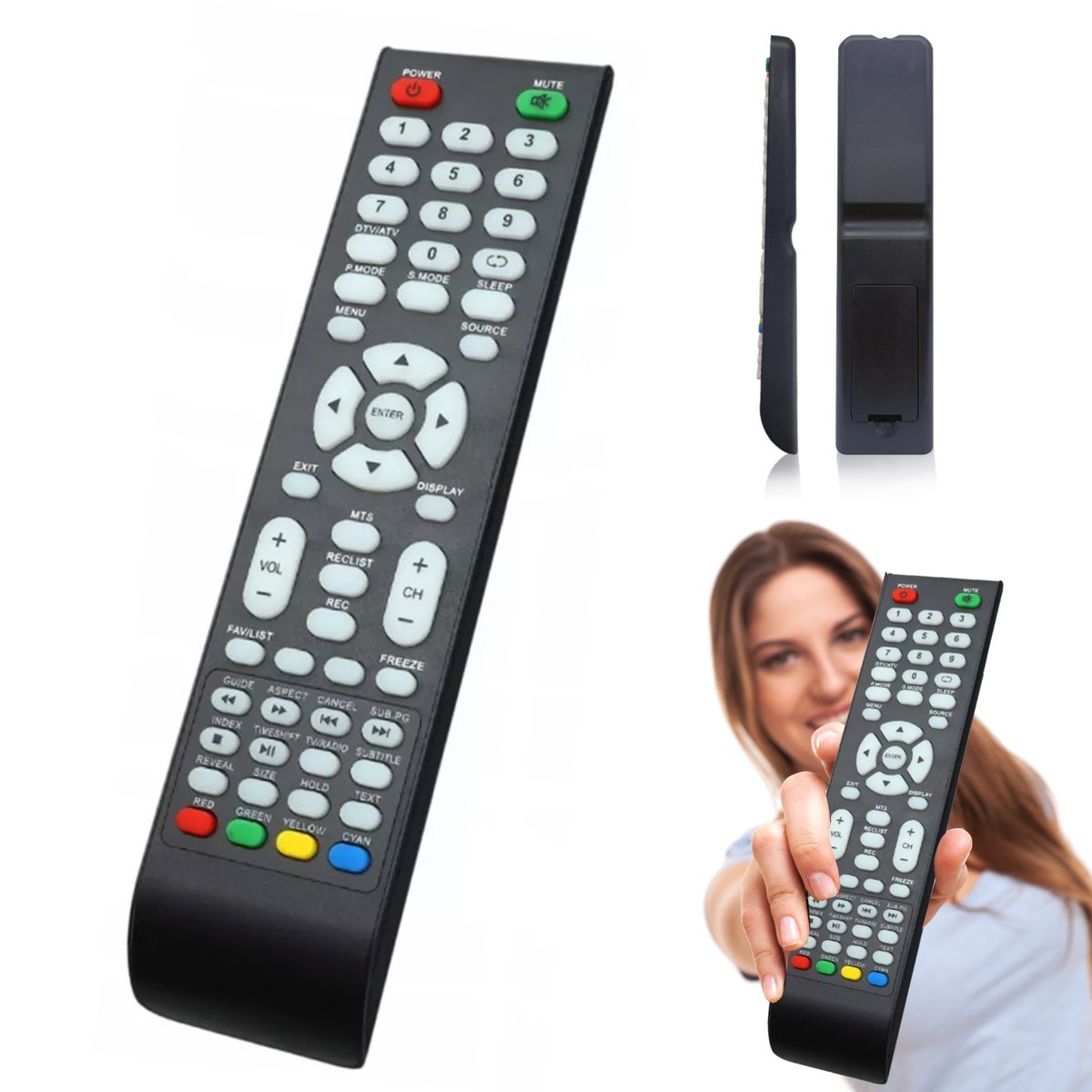 Zamiennik uniwersalny pilot do TV telewizora wielofunkcyjny czarny