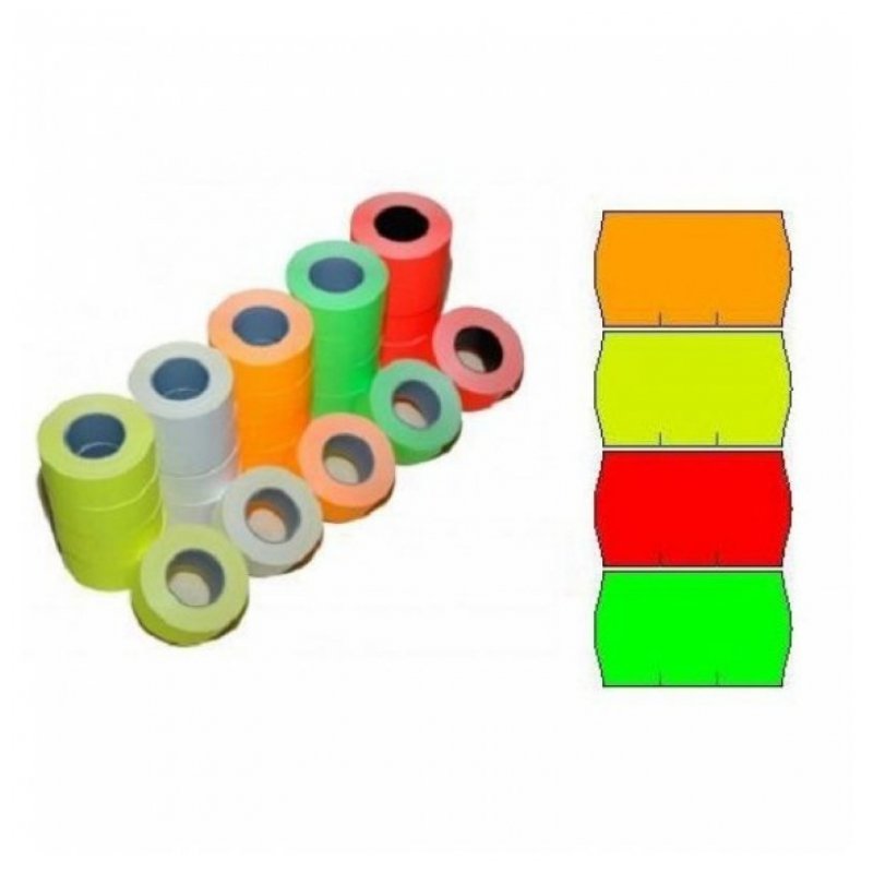 Taśma do metkownic MHK 1-rzędowa fluor zielona 22x12 mm 1 rolka